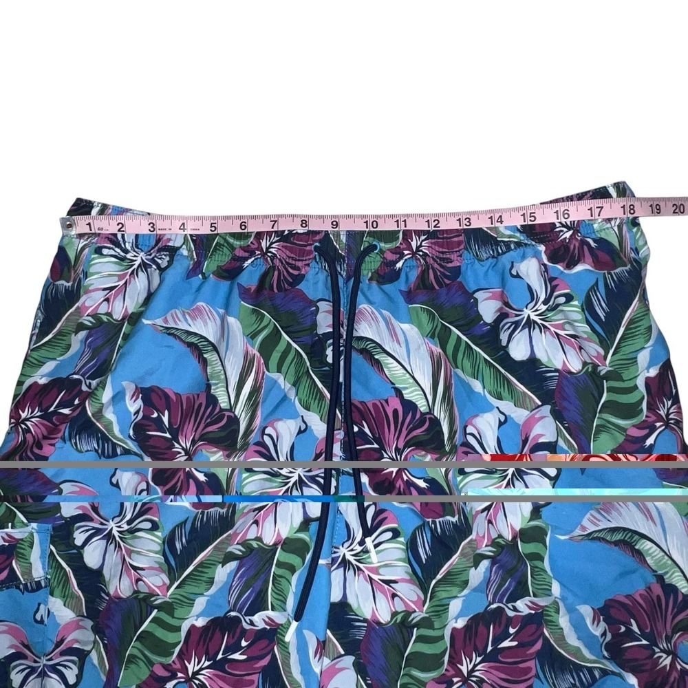 Tommy Bahama Men Bahama Naples Lets Be Fronds Swim Trunks Beach Hut Blue XL NWOT - Picture 4 of 12